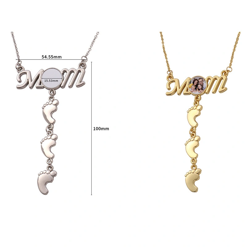 NEW RTS Sublimation Blank Mother's Day Necklace Free Shipping (50pcs/100pcs)