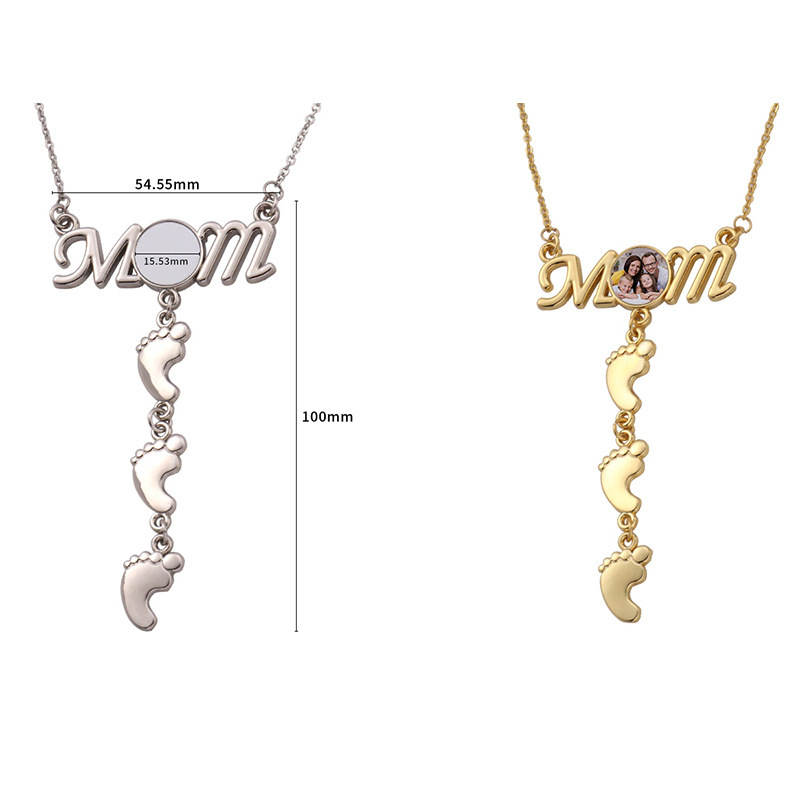 NEW RTS Sublimation Blank Mother's Day Necklace Free Shipping (50pcs/100pcs)