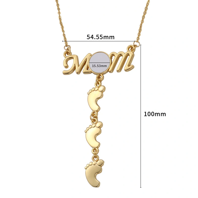 NEW RTS Sublimation Blank Mother's Day Necklace Free Shipping (50pcs/100pcs)