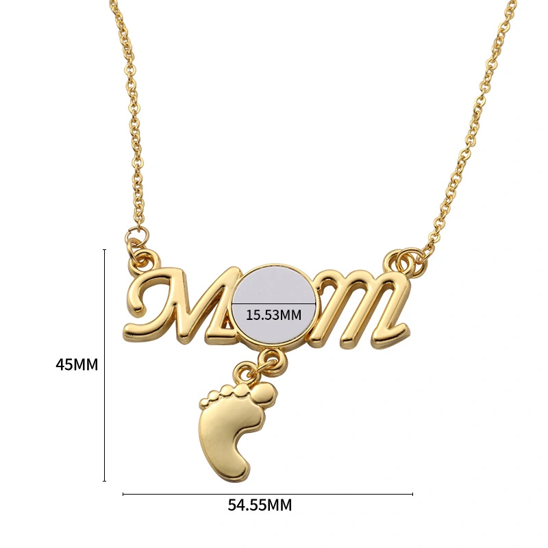 NEW RTS Sublimation Blank Mother's Day Necklace Free Shipping (50pcs/100pcs)