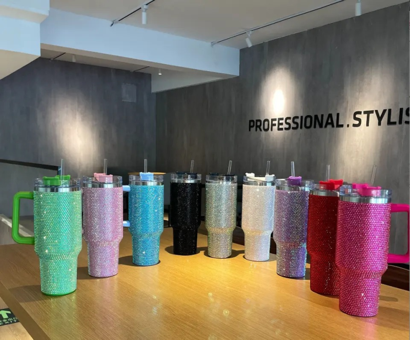 China RTS 40oz Rhinestone Mugs Free Shipping (20PCS/25PCS/50PCS/100PCS)