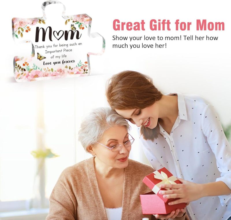 New RTS Gift for Mom 3.9 x 3.3 inch Engraved Acrylic Block Puzzle Piece Free Shipping (50PCS)