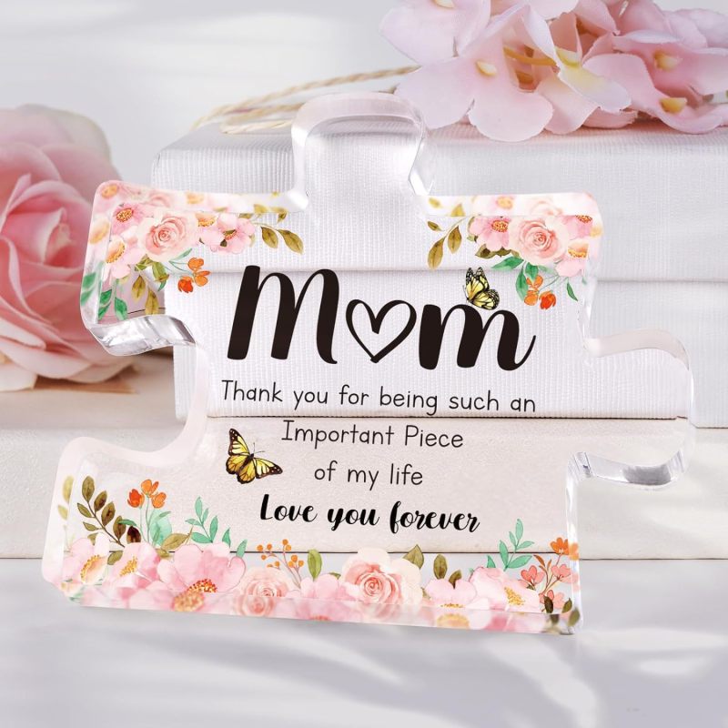 New RTS Gift for Mom 3.9 x 3.3 inch Engraved Acrylic Block Puzzle Piece Free Shipping (50PCS)