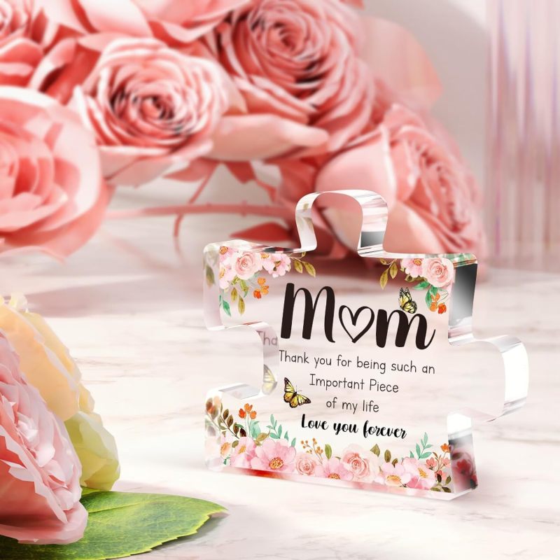 New RTS Gift for Mom 3.9 x 3.3 inch Engraved Acrylic Block Puzzle Piece Free Shipping (50PCS)