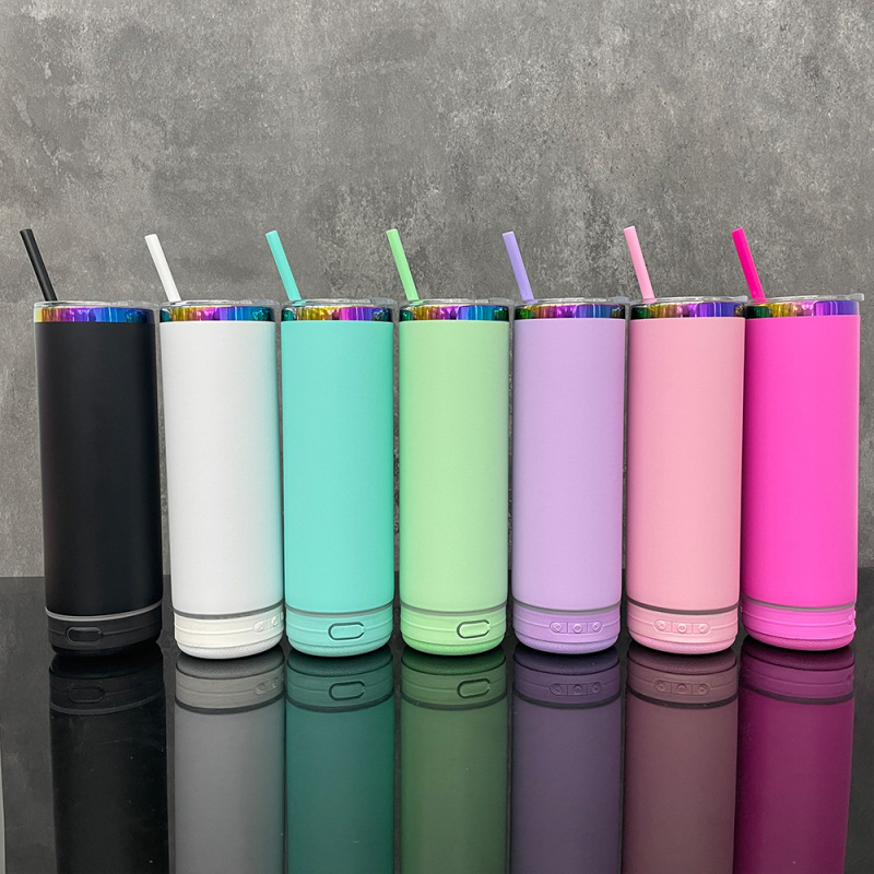NEW China RTS 20oz Rainbow Plated Macaron Speaker Tumblers for Laser Free Shipping (25PCS)
