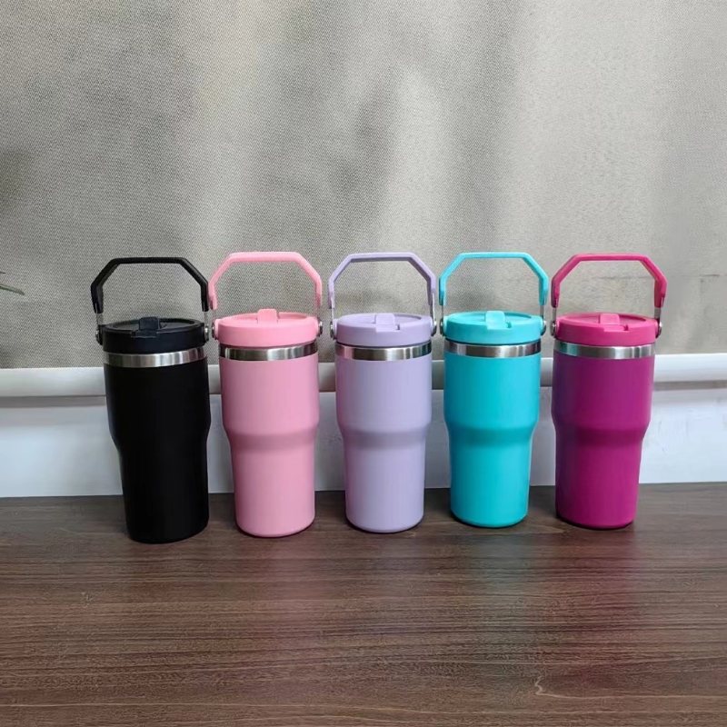 China 20oz Powder Coated Kids Mug with Flip Lid Free Shipping (25PCS)