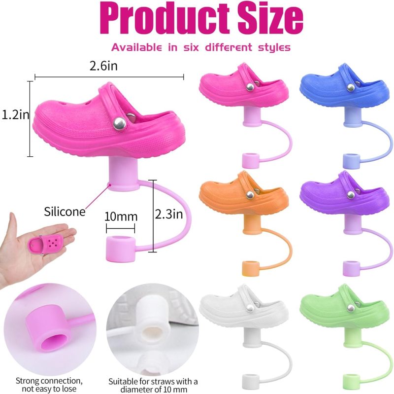 NEW RTS Cute Silicone Shoes Straw Cap Cover Straw Toppers Free Shipping (50pcs/100pcs)