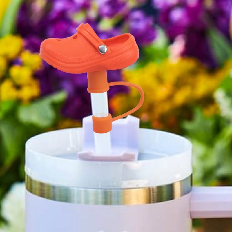 NEW RTS Cute Silicone Shoes Straw Cap Cover Straw Toppers Free Shipping (50pcs/100pcs)
