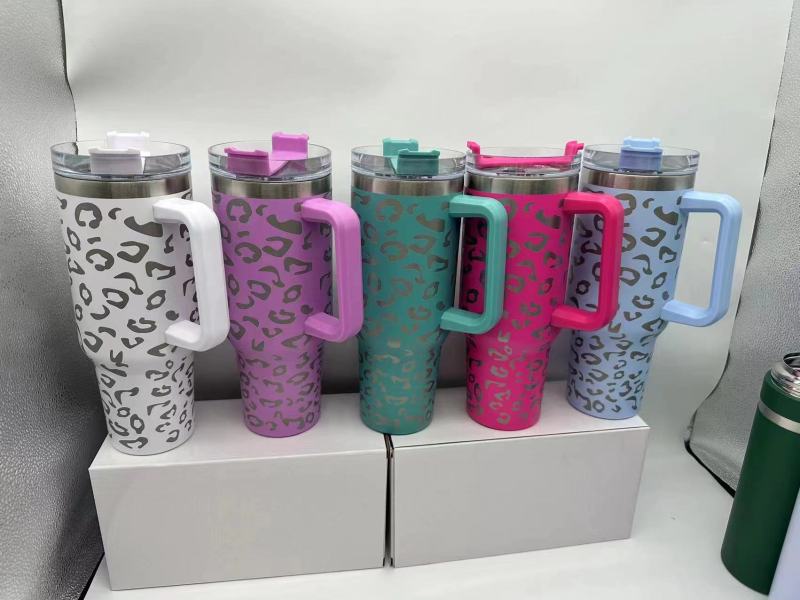 US RTS 40oz Non-sublimation Leopard Print Mug Free Shipping (16PCS)