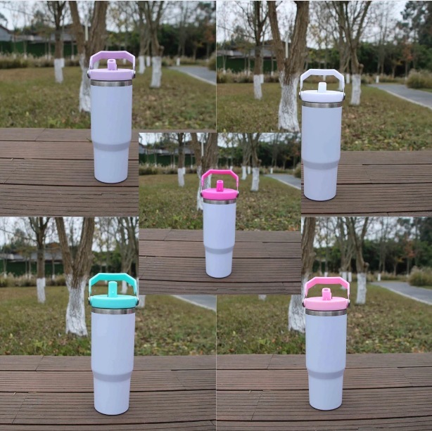 China 30oz Sublimation Blank Mug with Colored Flip Lid Free Shipping (25PCS)