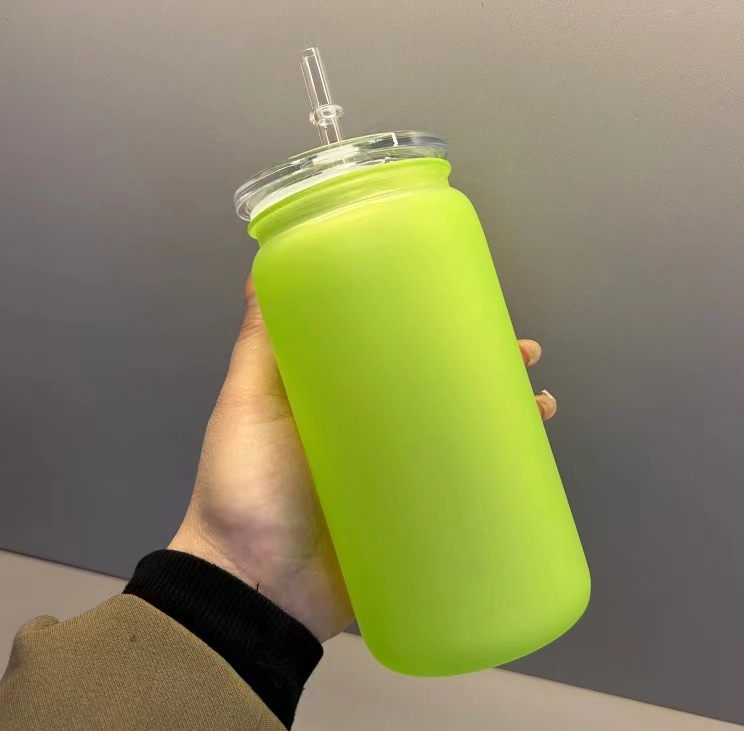 NEW China RTS 16oz Acrylic Plastic Ombre Can with Colored Lid Free Shipping (50PCS)