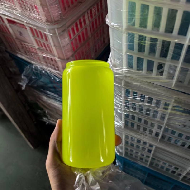 NEW China 16oz Sublimation NEON Glass Libby Can Free Shipping (50PCS)