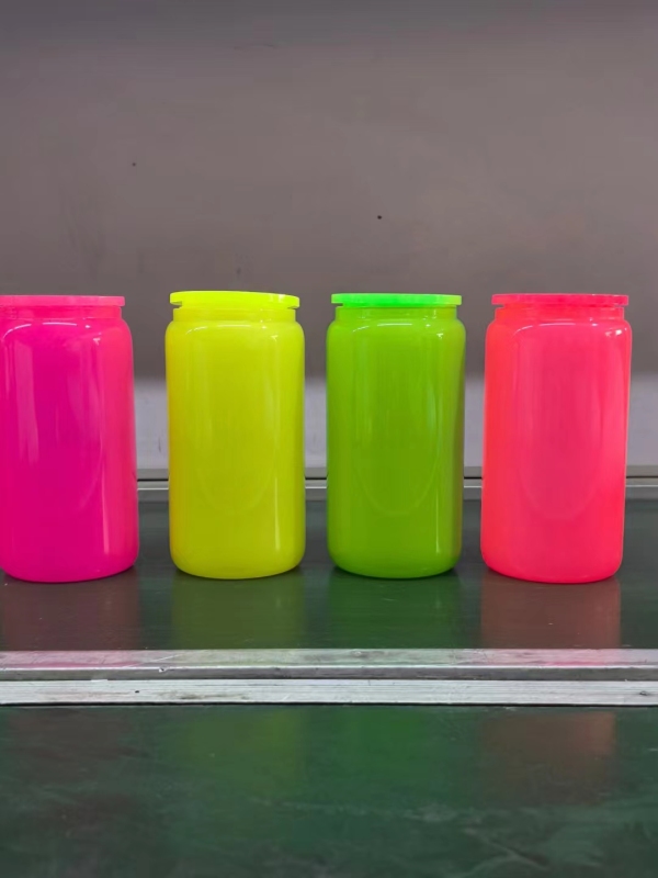 NEW China 16oz Sublimation NEON Glass Libby Can Free Shipping (50PCS)