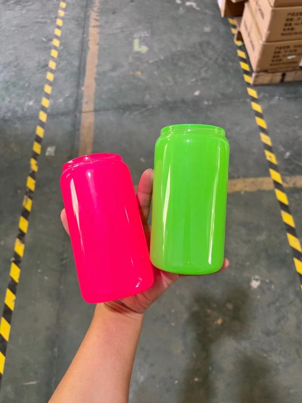 NEW China 16oz Sublimation NEON Glass Libby Can Free Shipping (50PCS)