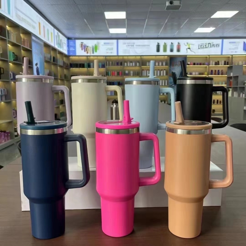 China RTS 40oz Flip Sip Lid Powder Coated Tumblers Travel Mugs Free Shipping (20PCS/40PCS/50PCS)