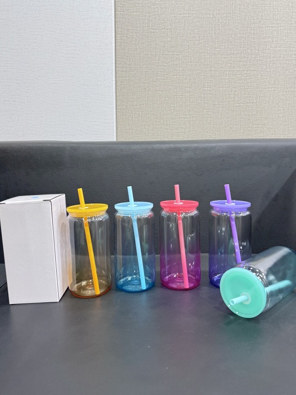 China RTS 16oz Acrylic PLASTIC Ombre Can Free Shipping (25PCS/50PCS)