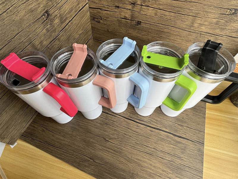 US RTS 40oz Sublimation Mug with Removable Colored Handle Free Shipping(16PCS)