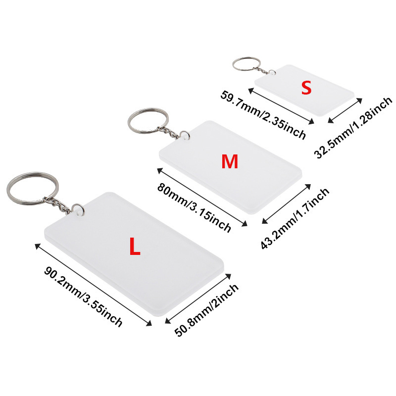 NEW RTS Sublimation Acrylic Blank Keychain Gift Free Shipping (25pcs/50pcs)