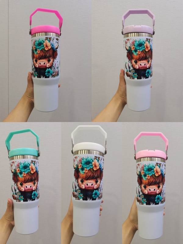 NEW US RTS 30oz Sublimation Blank Mug with Colored Flip Lid Free Shipping (20PCS)
