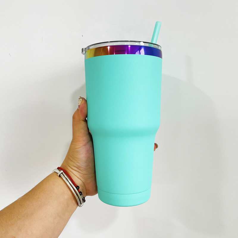 US RTS 30oz Rainbow Plated Travel Mug Tumbler for Laser Free Shipping (25PCS)