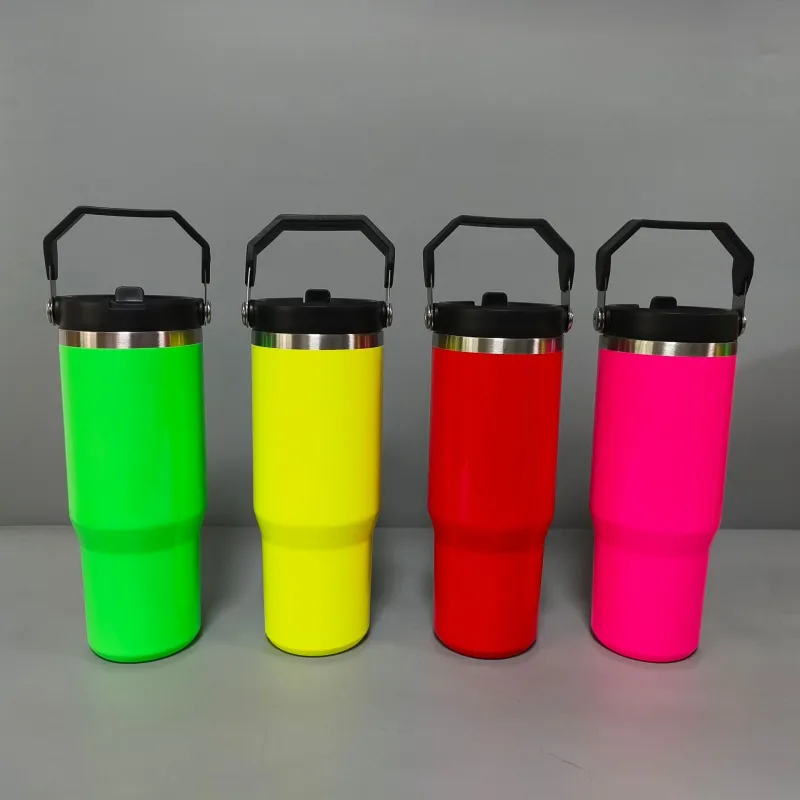 NEW US RTS 30oz Sublimation Neon Tumbler with Flip Lid Free Shipping (20PCS)