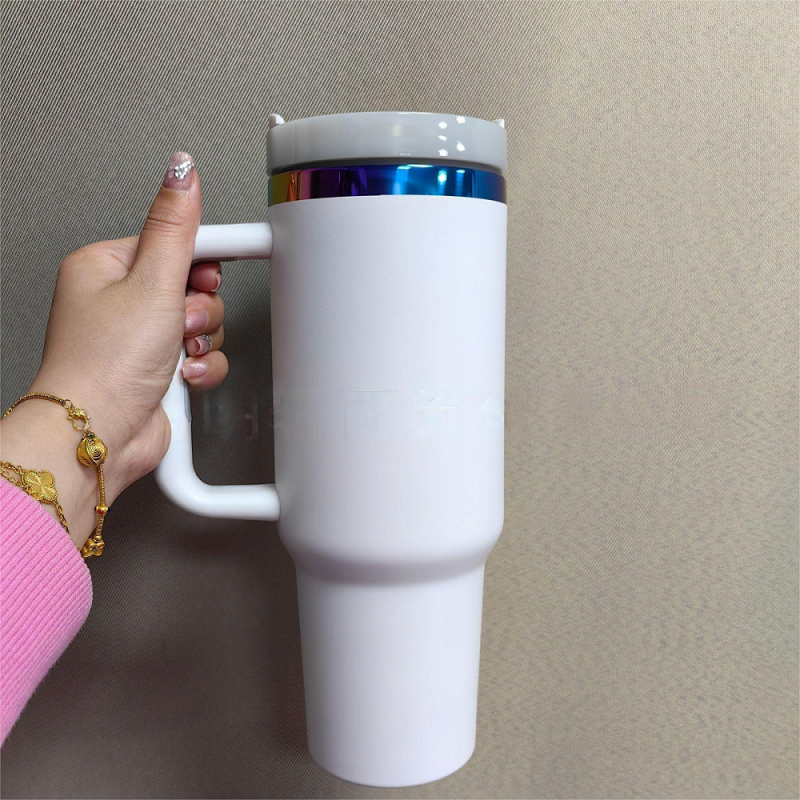 NEW US RTS 40oz Rainbow Plated Macaron Travel Mug for Laser Free Shipping (20PCS)