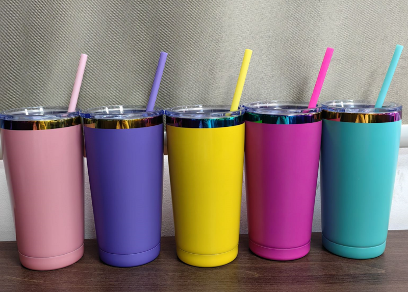 NEW US RTS 20oz Rainbow Plated Macaron Travel Mug for Laser Free Shipping (25PCS)