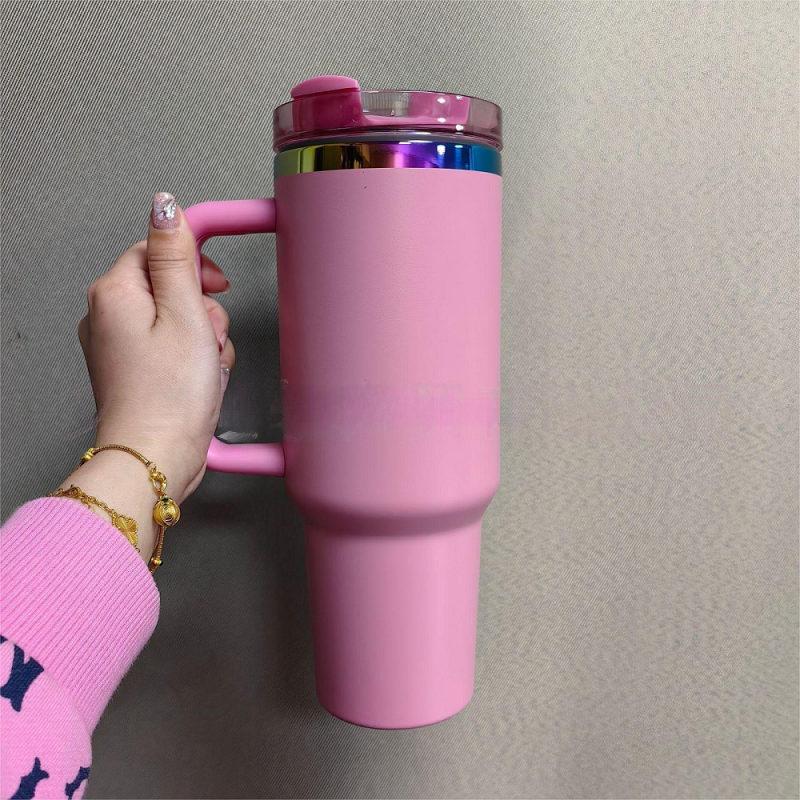 NEW US RTS 40oz Rainbow Plated Macaron Travel Mug for Laser Free Shipping (20PCS)