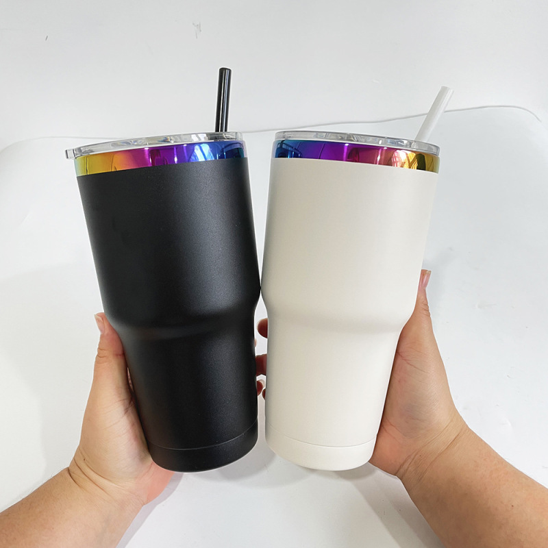 US RTS 30oz Rainbow Plated Travel Mug Tumbler for Laser Free Shipping (25PCS)