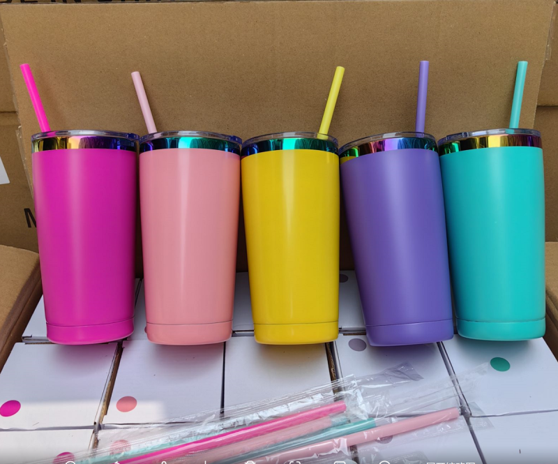 NEW US RTS 20oz Rainbow Plated Macaron Travel Mug for Laser Free Shipping (25PCS)