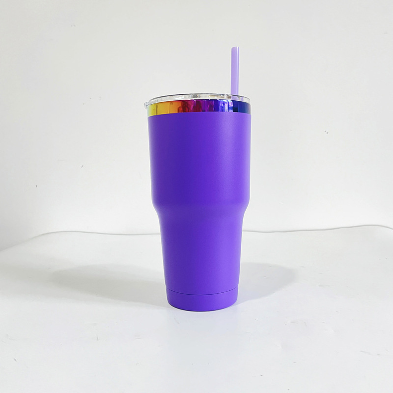 US RTS 30oz Rainbow Plated Travel Mug Tumbler for Laser Free Shipping (25PCS)