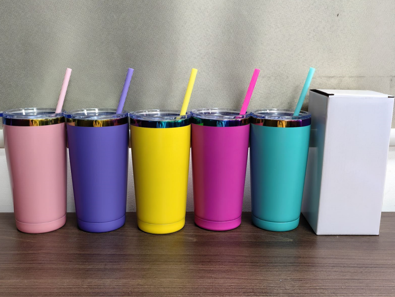 NEW US RTS 20oz Rainbow Plated Macaron Travel Mug for Laser Free Shipping (25PCS)