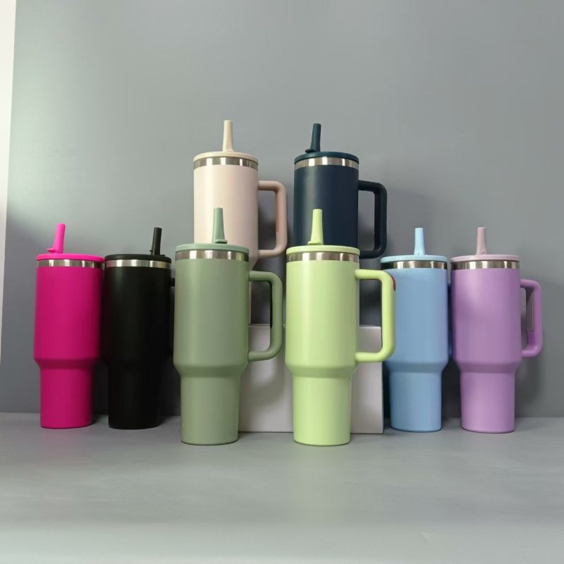 China RTS 40oz Flip Sip Lid Powder Coated Tumblers Travel Mugs Free Shipping (20PCS/40PCS/50PCS)