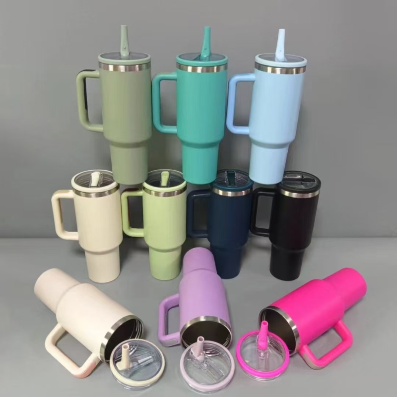 China RTS 40oz Flip Sip Lid Powder Coated Tumblers Travel Mugs Free Shipping (20PCS/40PCS/50PCS)
