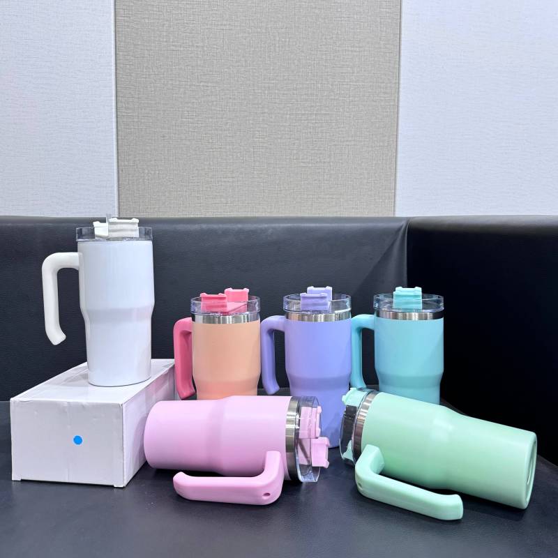 China RTS Sublimation Macarons 20oz Kids Tumblers with Handle Free Shipping (25PCS)