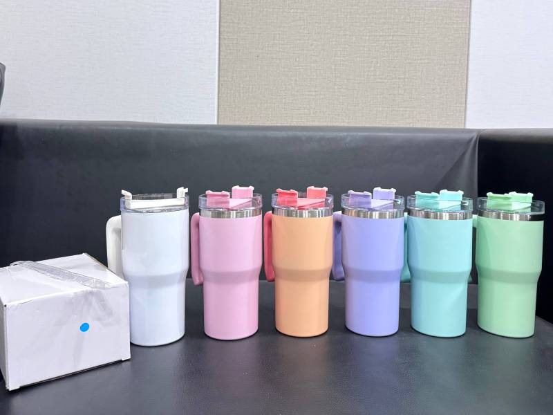 China RTS Sublimation Macarons 20oz Kids Tumblers with Handle Free Shipping (25PCS)