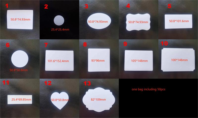 China RTS Sublimation self-adhesive DIY stickers with 13 styles