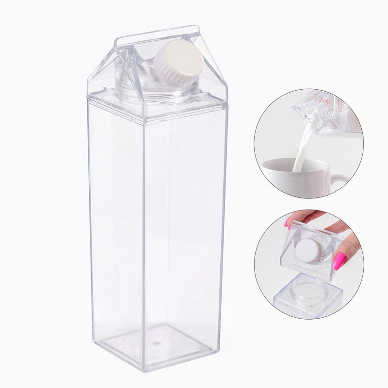 China RTS 500ml/1000ml Plastic Milk Bottle Cup Acrylic Bottle Free Shipping (40PCS/80PCS)