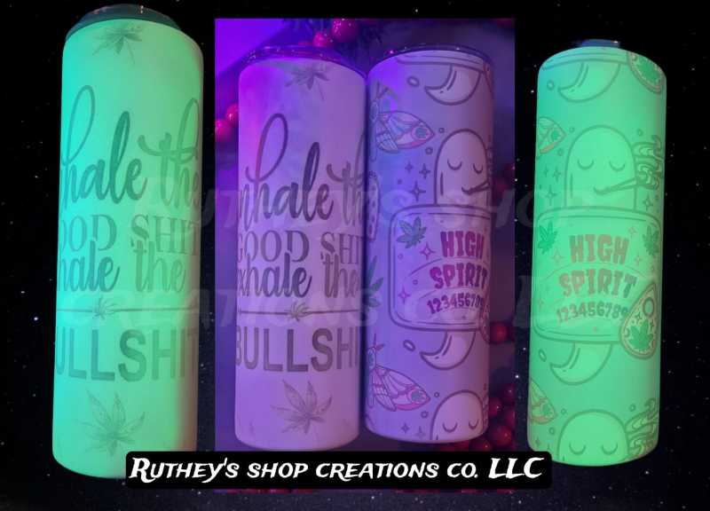 US RTS 20oz Sublimation Glow in Dark White to Green Tumbler (25PCS)