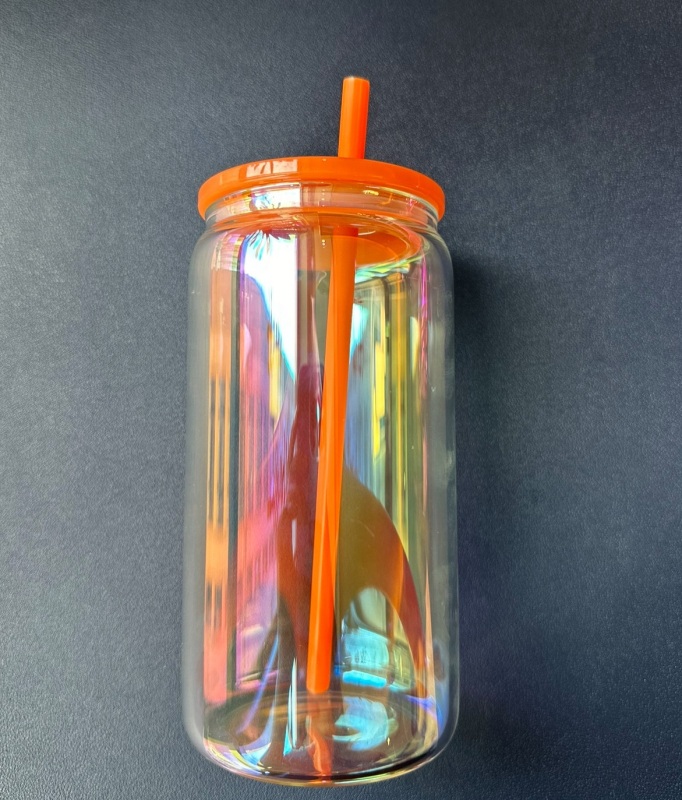 NEW China 16oz Sublimation Iridescent Glass Libby Can Free Shipping (25PCS/50PCS)