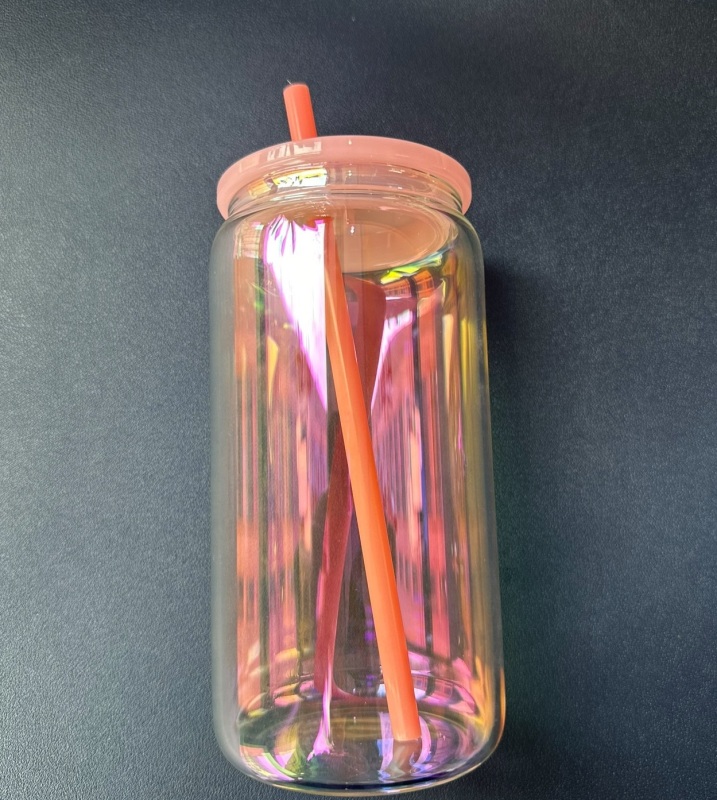 NEW China 16oz Sublimation Iridescent Glass Libby Can Free Shipping (25PCS/50PCS)