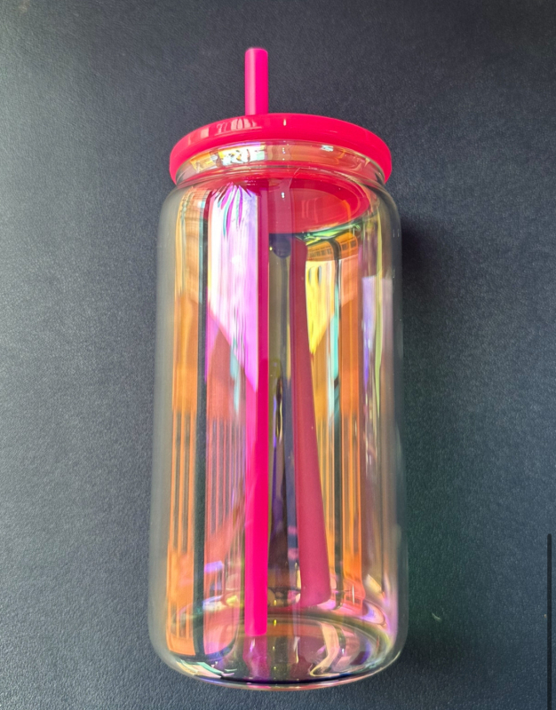 NEW China 16oz Sublimation Iridescent Glass Libby Can Free Shipping (25PCS/50PCS)