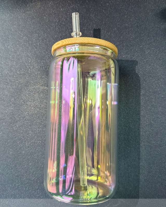 NEW China 16oz Sublimation Iridescent Glass Libby Can Free Shipping (25PCS/50PCS)
