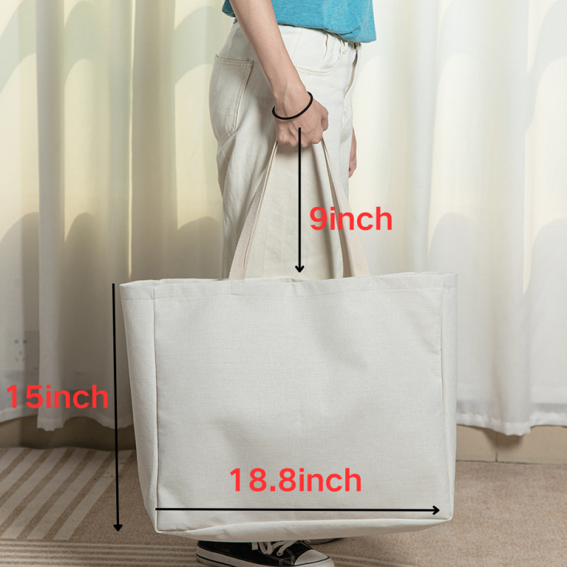 RTS Sublimation Blank Canvas Bag Tote Free Shipping 18.8*15inch (10PCS/20PCS/30PCS)