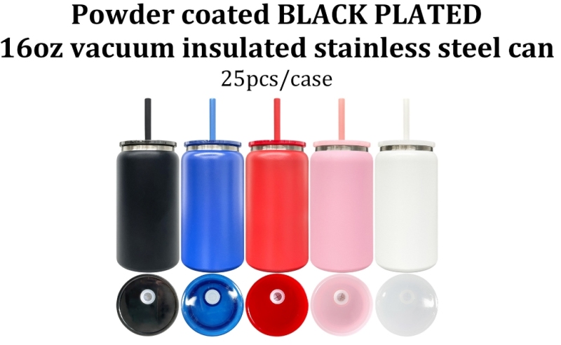 China RTS 16oz Powder Coated Copper Plated Can Stainless Steel Free Shipping (25PCS)
