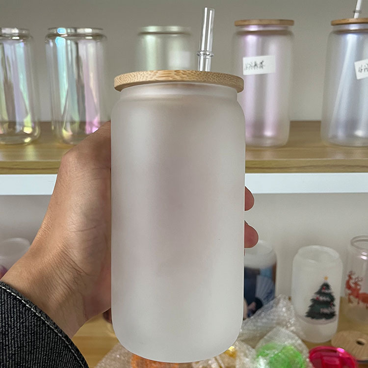 US RTS 16oz Sublimation Frosted/Clear Glass Libby Can Cup Free Shipping (25PCS/50PCS)