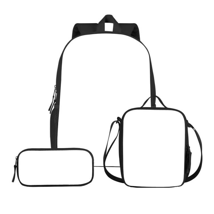 RTS Sublimation Blank Kids' Schoolbag Lunch Bag Pencil Bag 3pcs in 1 set Free Shipping  (10sets/20sets)