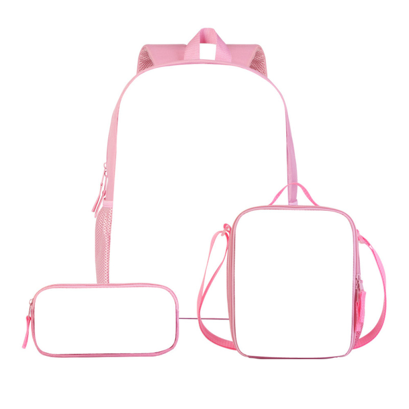 RTS Sublimation Blank Kids' Schoolbag Lunch Bag Pencil Bag 3pcs in 1 set Free Shipping  (10sets/20sets)