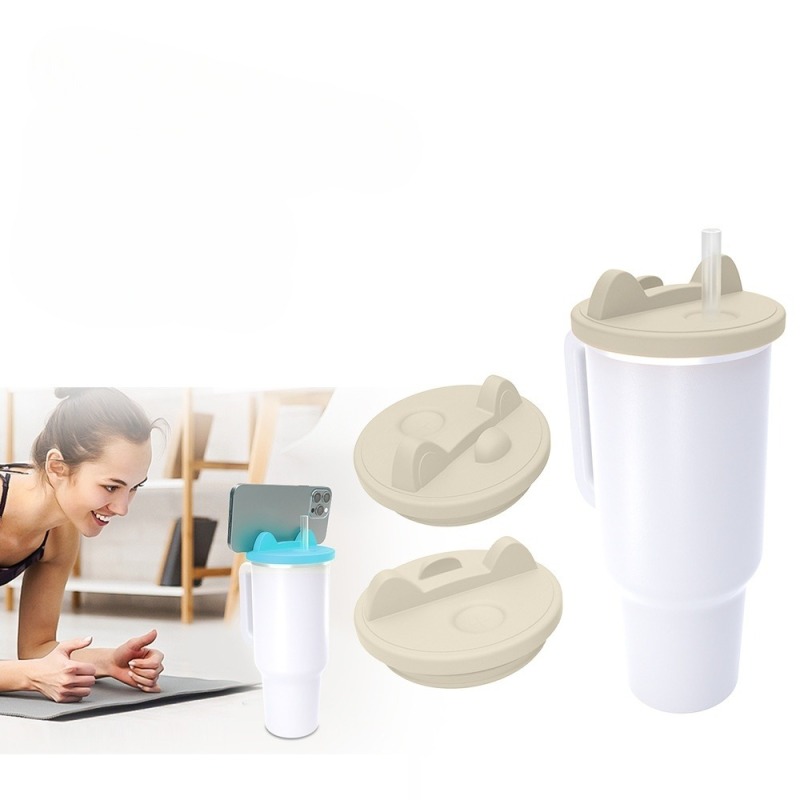 RTS Portable Silicone Leak-proof Lid for 30oz/40oz Tumblers Silicone Phone holder Cup Lids Mix Colors Free Shipping  (10pcs/20pcs)