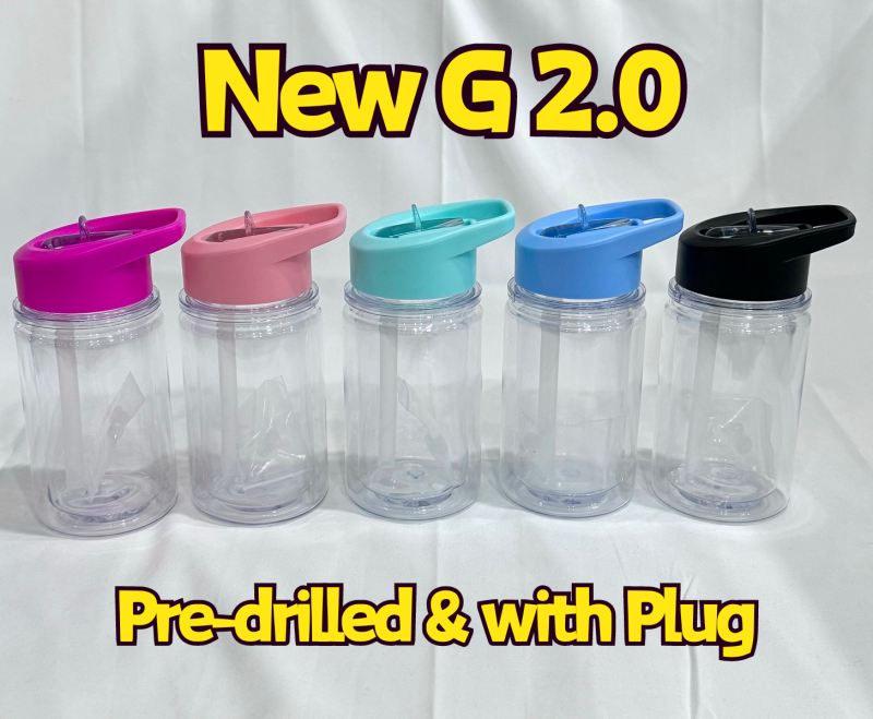 China RTS 10oz Double Walled Plastic Kids Cups Free Shipping (with hole and plugs) (25PCS)